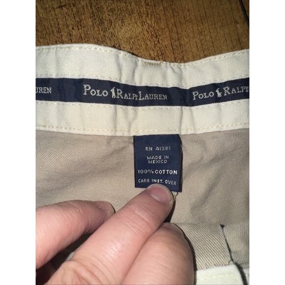 Polo Ralph Lauren Chino Pleated Shorts Men’s 38 Tan Classic Preppy Cotton - Picture 3 of 5